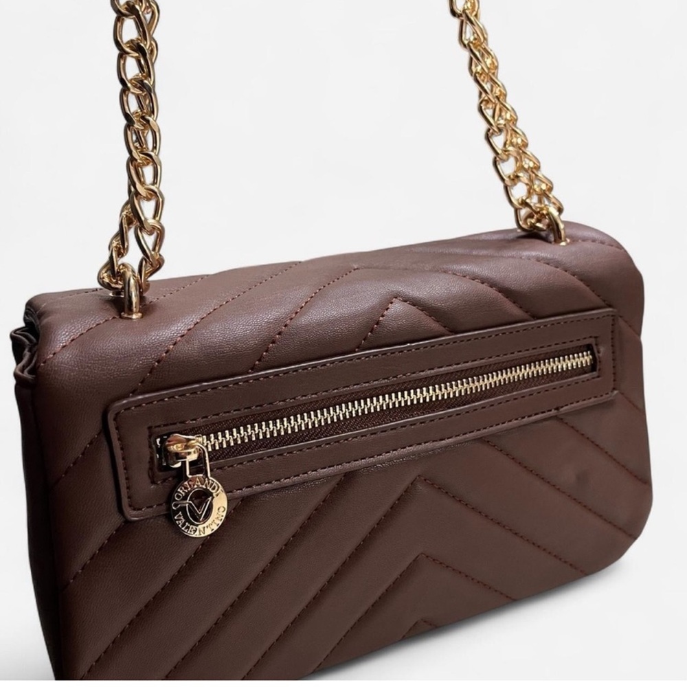 NWTValentino Orlandi Elegant Brown Quilted Shoulder Bag - Picture 7 of 13
